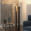 GobekUsa Modern Black Metal Floor Lamp with Unique Linear Capsule Arch Design for Living Room