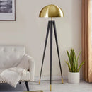 GobekUsa Modern Black Metal Floor Lamp with Unique Linear Capsule Arch Design for Living Room