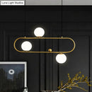 GobekUsa Modern Opal Glass Oblong Chandelier – Ceiling/Island Light Fixture with 3/4 Black/Gold Lights for Dining Room