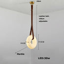 Modern opal glass ring marble chandelier living room pendant light by Decorbites