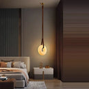 Modern opal glass ring marble chandelier living room pendant light by Decorbites