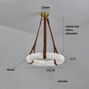 Modern opal glass ring marble chandelier living room pendant light by Decorbites