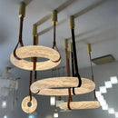 Modern opal glass ring marble chandelier living room pendant light by Decorbites