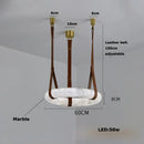 Modern opal glass ring marble chandelier living room pendant light by Decorbites