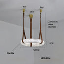 Modern opal glass ring marble chandelier living room pendant light by Decorbites