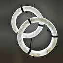 Modern opal glass ring marble chandelier living room pendant light by Decorbites