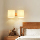 GobekUsa Modern Opaline Glass 2-Light Wall Mount with Pull Chain - Beige
