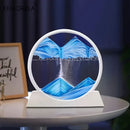 GobekUsa 3D Moving Sand Art Picture - 12 Inch Round Glass Ocean Sandscape Hourglass