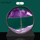 GobekUsa 3D Moving Sand Art Picture - 12 Inch Round Glass Ocean Sandscape Hourglass