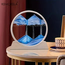 GobekUsa 3D Moving Sand Art Picture - 12 Inch Round Glass Ocean Sandscape Hourglass