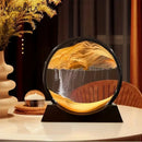 GobekUsa 3D Moving Sand Art Picture - 12 Inch Round Glass Ocean Sandscape Hourglass