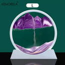 GobekUsa 3D Moving Sand Art Picture - 12 Inch Round Glass Ocean Sandscape Hourglass