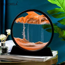 GobekUsa 3D Moving Sand Art Picture - 12 Inch Round Glass Ocean Sandscape Hourglass