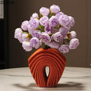 GobekUsa Geometric Ceramic Vase Set for Modern Floral Arrangements
