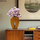 GobekUsa Geometric Ceramic Vase Set for Modern Floral Arrangements