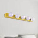 GobekUsa Macaron Style Metallic Vanity Light Fixture - Pink/Yellow - 3/4 Lights for Bedroom Wall Lighting