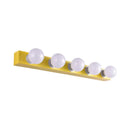 GobekUsa Macaron Style Metallic Vanity Light Fixture - Pink/Yellow - 3/4 Lights for Bedroom Wall Lighting