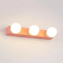 GobekUsa Macaron Style Metallic Vanity Light Fixture - Pink/Yellow - 3/4 Lights for Bedroom Wall Lighting