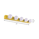 GobekUsa Macaron Style Metallic Vanity Light Fixture - Pink/Yellow - 3/4 Lights for Bedroom Wall Lighting