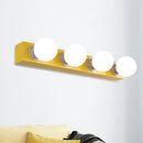 GobekUsa Macaron Style Metallic Vanity Light Fixture - Pink/Yellow - 3/4 Lights for Bedroom Wall Lighting