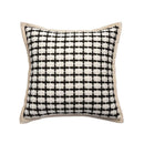 Modern orange & white jacquard crochet pillow covers living room by Decorbites