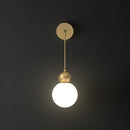 GobekUsa Modern Orb Wall Lamp with Milky Glass Shade - Elegant Gold Sconce Light