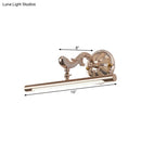 GobekUsa Modern LED Gold Vanity Mirror Light for Bathroom - Wall Mounted Tube Shaped Lamp, Metallic Finish (16"/22" Dia)