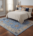 Blue and Beige Hand Tufted Oushak Area Rug Modern Living by The Rug Decor