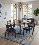 Blue and Beige Hand Tufted Oushak Area Rug Modern Living