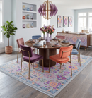 Modern Oushak Made to Order Purple And Ivory Hand Knotted Wool Rug by The Rug Decor