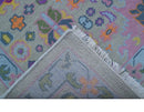 Modern Oushak Made to Order Purple And Ivory Hand Knotted Wool Rug by The Rug Decor
