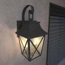 Modern Outdoor Wall Light Fixture with 2 Waterproof Glass Lights
