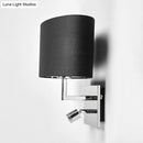GobekUsa Modern Oval Black Fabric LED Wall Sconce Light for Bedside