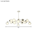 GobekUsa Modern Oval Shade Island Light - 8/12 Lights Glass Suspension Light in Black/White