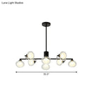 GobekUsa Modern Oval Shade Island Light - 8/12 Lights Glass Suspension Light in Black/White