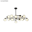 GobekUsa Modern Oval Shade Island Light - 8/12 Lights Glass Suspension Light in Black/White
