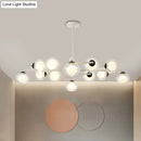 GobekUsa Modern Oval Shade Island Light - 8/12 Lights Glass Suspension Light in Black/White