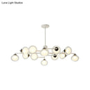 GobekUsa Modern Oval Shade Island Light - 8/12 Lights Glass Suspension Light in Black/White