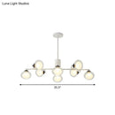 GobekUsa Modern Oval Shade Island Light - 8/12 Lights Glass Suspension Light in Black/White