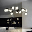 GobekUsa Modern Oval Shade Island Light - 8/12 Lights Glass Suspension Light in Black/White