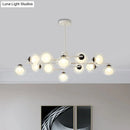GobekUsa Modern Oval Shade Island Light - 8/12 Lights Glass Suspension Light in Black/White
