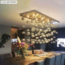 GobekUsa Modern Oval Bubble Ball LED Chandelier Lighting Dining Room Light Fixtures