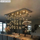 GobekUsa Modern Oval Bubble Ball LED Chandelier Lighting Dining Room Light Fixtures