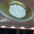 GobekUsa Crystal Dining Room Ceiling Light Modern LED K9 Crystals Gold / Chrome