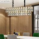 GobekUsa Contemporary Oval Nickel Over Island Lighting - Crystal Suspension Light (10 Lights)
