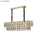 GobekUsa Contemporary Oval Nickel Over Island Lighting - Crystal Suspension Light (10 Lights)
