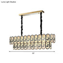 GobekUsa Contemporary Oval Nickel Over Island Lighting - Crystal Suspension Light (10 Lights)