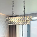 GobekUsa Contemporary Oval Nickel Over Island Lighting - Crystal Suspension Light (10 Lights)
