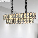 GobekUsa Contemporary Oval Nickel Over Island Lighting - Crystal Suspension Light (10 Lights)