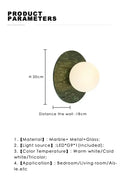 GobekUsa Green Marble LED Wall Lamp for Luxury Living Room Decor